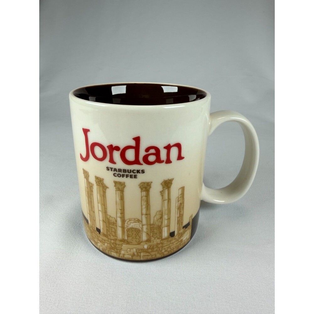 Starbucks Jordan Global Icon Mug 16 oz Ceramic Coffee Cup Brown Interior 2014